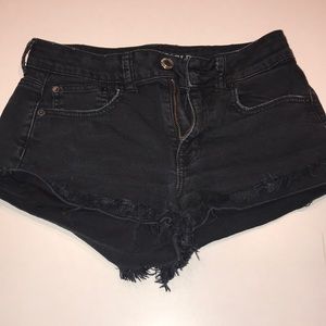 AEO 4 high rise festival black shorts